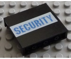 Panel 1 x 4 x 3 - Hollow Studs with Blue 'SECURITY' on White Background Pattern (Sticker) - Set 7033
