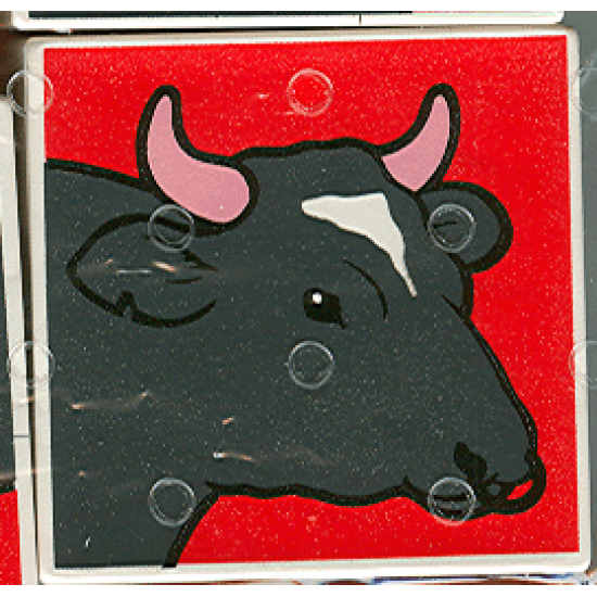 Duplo, Tile 2 x 2 x 1 with Cow Mosaic Picture 03 Pattern (Set 1078)