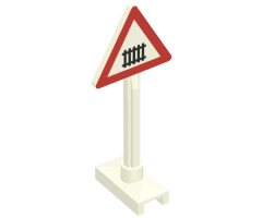 Road Sign Triangle with Level Crossing Small, Thick Pattern