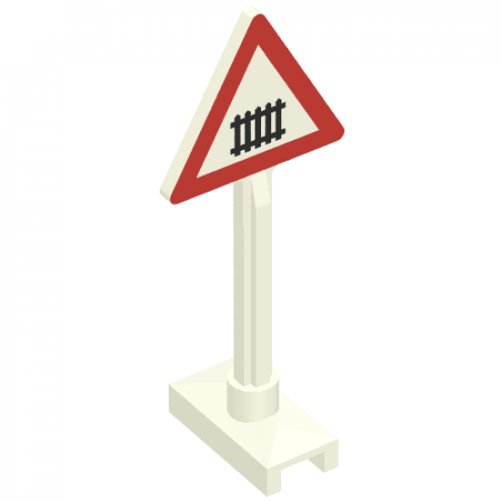 Road Sign Triangle with Level Crossing Small, Thick Pattern