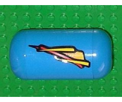 Pneumatic Airtank with Yellow and Red Geometric Streak Pattern Left (Sticker) - Set 8462
