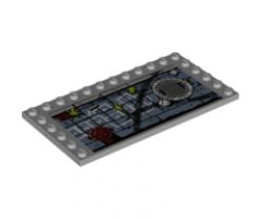 Tile, Modified 6 x 12 with Studs on Edges with Hopscotch Grid and Manhole Cover Pattern