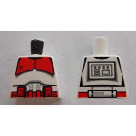 Torso SW Armor Clone Trooper with Red Mark 'Shock Trooper' Pattern