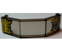 Panel 3 x 2 x 6 with Black Alien Robot Face, Yellow Splatter and 'EX043RZH' Pattern (Stickers) - Set 8117