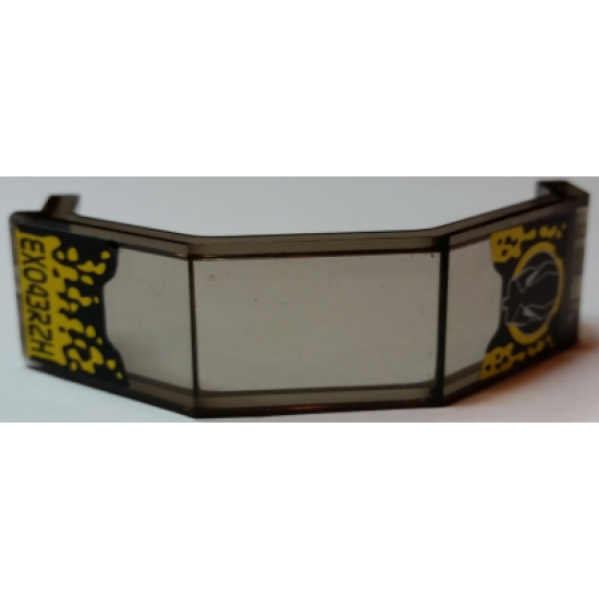 Panel 3 x 2 x 6 with Black Alien Robot Face, Yellow Splatter and 'EX043RZH' Pattern (Stickers) - Set 8117