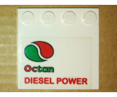 Tile, Modified 4 x 4 with Studs on Edge with Octan Logo and 'DIESEL POWER' Pattern Model Left Side (Sticker) - Set 5563
