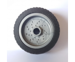 Wheel & Tire Assembly 18mm D. x 12mm with Pin Hole and Stud, Dotted Brake Rotor Lines with Black Tire 24 x 12 Low (66727 / 18977)