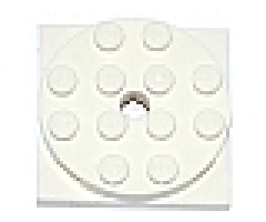 Turntable 4 x 4 x 2/3 Top with White Square Base, Free-Spinning (60474 / 61485)