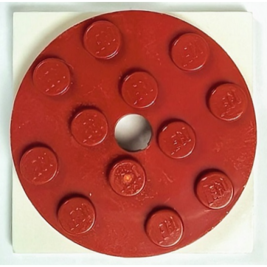 Turntable 4 x 4 x 2/3 Top with White Square Base, Free-Spinning (60474 / 61485)