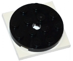 Turntable 4 x 4 x 2/3 Top with White Square Base, Free-Spinning (60474 / 61485)