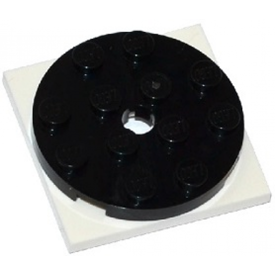Turntable 4 x 4 x 2/3 Top with White Square Base, Free-Spinning (60474 / 61485)