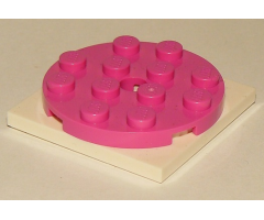 Turntable 4 x 4 x 2/3 Top with White Square Base, Free-Spinning (60474 / 61485)