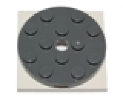 Turntable 4 x 4 x 2/3 Top with White Square Base, Free-Spinning (60474 / 61485)