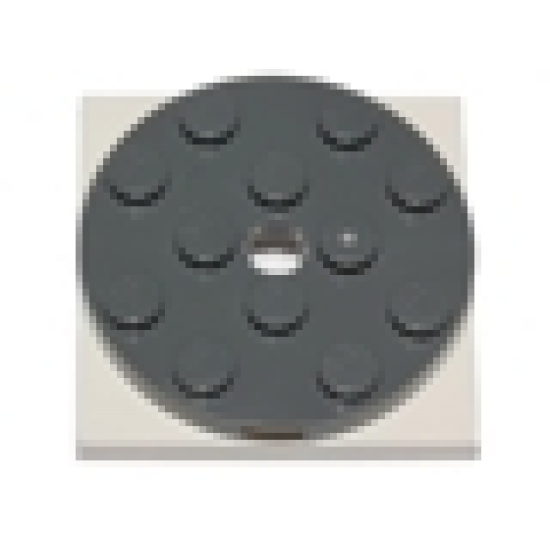Turntable 4 x 4 x 2/3 Top with White Square Base, Free-Spinning (60474 / 61485)