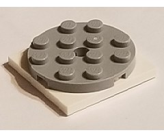 Turntable 4 x 4 x 2/3 Top with White Square Base, Free-Spinning (60474 / 61485)