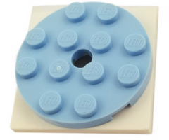 Turntable 4 x 4 x 2/3 Top with White Square Base, Free-Spinning (60474 / 61485)