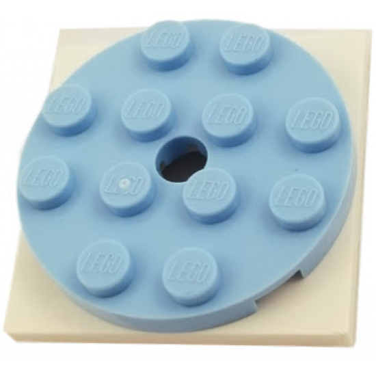 Turntable 4 x 4 x 2/3 Top with White Square Base, Free-Spinning (60474 / 61485)