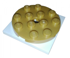Turntable 4 x 4 x 2/3 Top with White Square Base, Free-Spinning (60474 / 61485)