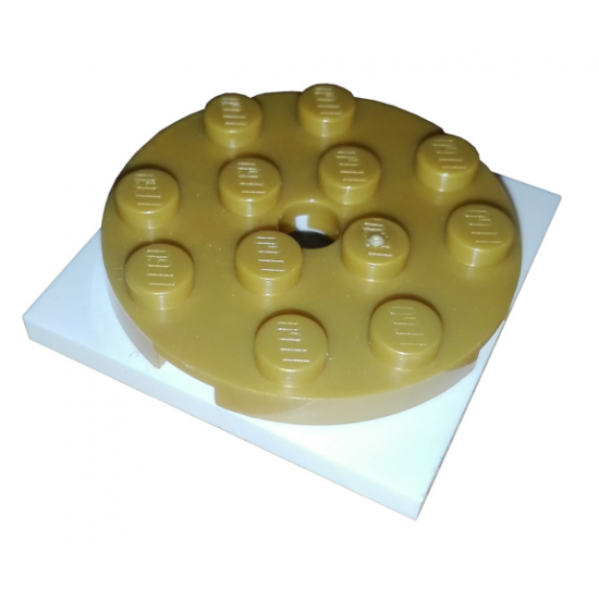 Turntable 4 x 4 x 2/3 Top with White Square Base, Free-Spinning (60474 / 61485)