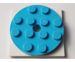 Turntable 4 x 4 x 2/3 Top with White Square Base, Free-Spinning (60474 / 61485)