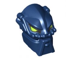 Minifigure, Head, Modified Bionicle Inika Toa Hahli with Lime Eyes Pattern