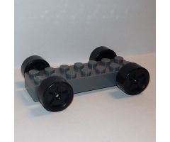 Vehicle, Base Fast Food Racer 2 x 7 x 2/3 with Black Spoked Wheels, Slicks