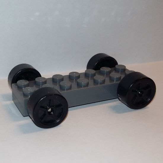 Vehicle, Base Fast Food Racer 2 x 7 x 2/3 with Black Spoked Wheels, Slicks