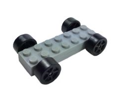 Vehicle, Base Fast Food Racer 2 x 7 x 2/3 with Black Spoked Wheels, Slicks