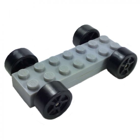 Vehicle, Base Fast Food Racer 2 x 7 x 2/3 with Black Spoked Wheels, Slicks