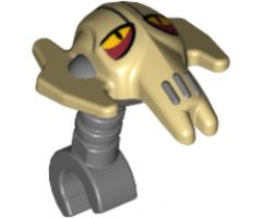 Minifigure, Head, Modified SW General Grievous (Clone Wars) Tan Pattern