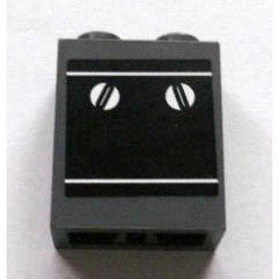 Brick 1 x 2 x 2 with Inside Axle Holder with Black Oven with White Controls Pattern (Sticker) - Set 3825
