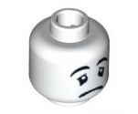 Minifigure, Head Mime Sad Face, Black Eyes with White Pupils Pattern - Blocked Open Stud
