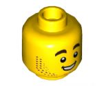 Minifigure, Head Dual Sided Stubble, Dimpled Chin, Angry Scowl with Tongue / Smile with Teeth Pattern - Hollow Stud