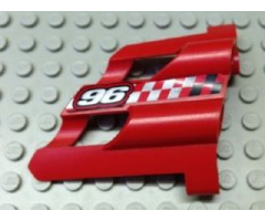 Technic, Panel Fairing # 1 Large Short, Large Holes, Side A with Silver '96' Pattern (Sticker) - Set 8279