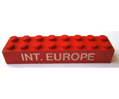 Brick 2 x 8 with 'INT. EUROPE' Pattern (Sticker) - Set 727