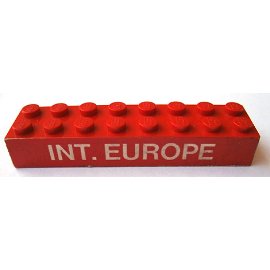 Brick 2 x 8 with 'INT. EUROPE' Pattern (Sticker) - Set 727
