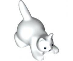 Cat, Crouching with Black Eyes, Nose and Whisker Dots Pattern