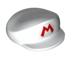 Large Figure Part Headgear Cap Mario with Letter M in White Oval Pattern