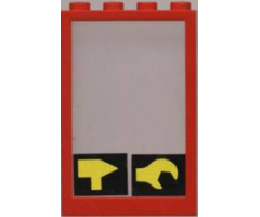 Window 1 x 4 x 5 with Fixed Glass and Hammer and Wrench Pattern (Stickers) - Set 6373