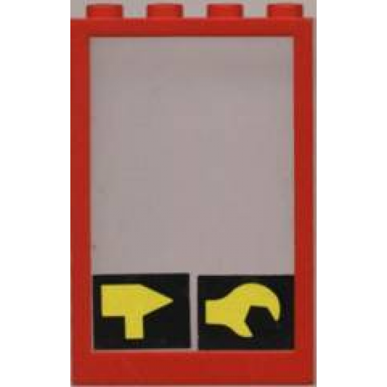 Window 1 x 4 x 5 with Fixed Glass and Hammer and Wrench Pattern (Stickers) - Set 6373