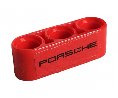 Technic, Liftarm 1 x 3 Thick with Black 'PORSCHE' on Red Background Pattern (Sticker) - Set 42096