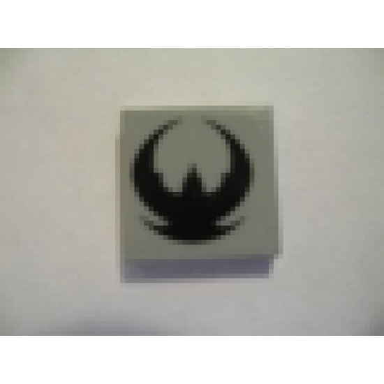 Tile 2 x 2 with Black Exo-Force Logo Pattern (Sticker) - Sets 7705 / 7709