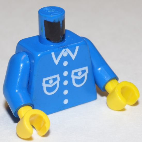 Torso Patch Pocket Shirt Pattern / Blue Arms / Yellow Hands