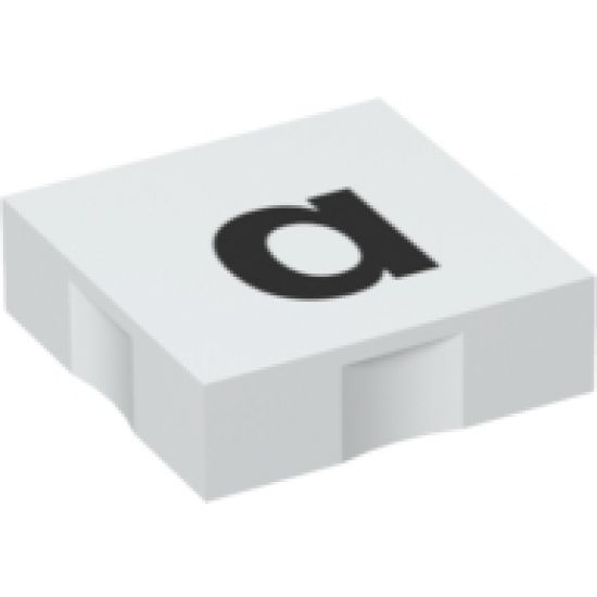 Duplo, Tile 2 x 2 with Black Lowercase Letter a Pattern