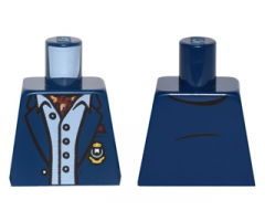 Torso Batman Suit Jacket, Light Blue Button Down Shirt Open Collar, Red Ascot, Gold Monogram Pattern