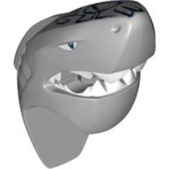 Minifigure, Head, Modified Shark with Dark Blue Pattern and Fin