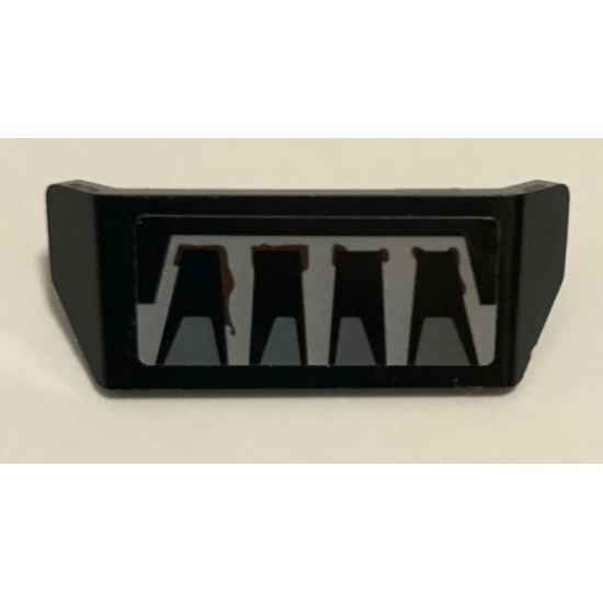 Vehicle Spoiler 2 x 4 with Bar Handle with Silver Air Intake and Reddish Brown Splatters Pattern (Sticker) - Set 70228