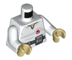 Torso SW Jumpsuit with Dark Bluish Gray Belt and Red Insignia Pattern (Cloud Car Pilot) / White Arms / Tan Hands