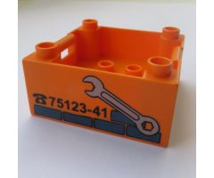 Duplo Container Box 4 x 4 with Studs on Corners with Wrench and Repair Phone Number Pattern
