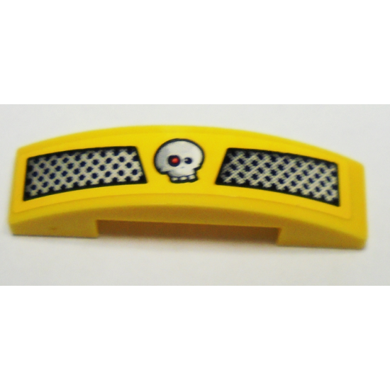 Slope, Curved 4 x 1 Double with Skull and Grille Pattern (Sticker) - Set 9093